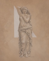 Silverpoint drawing of Karyatides